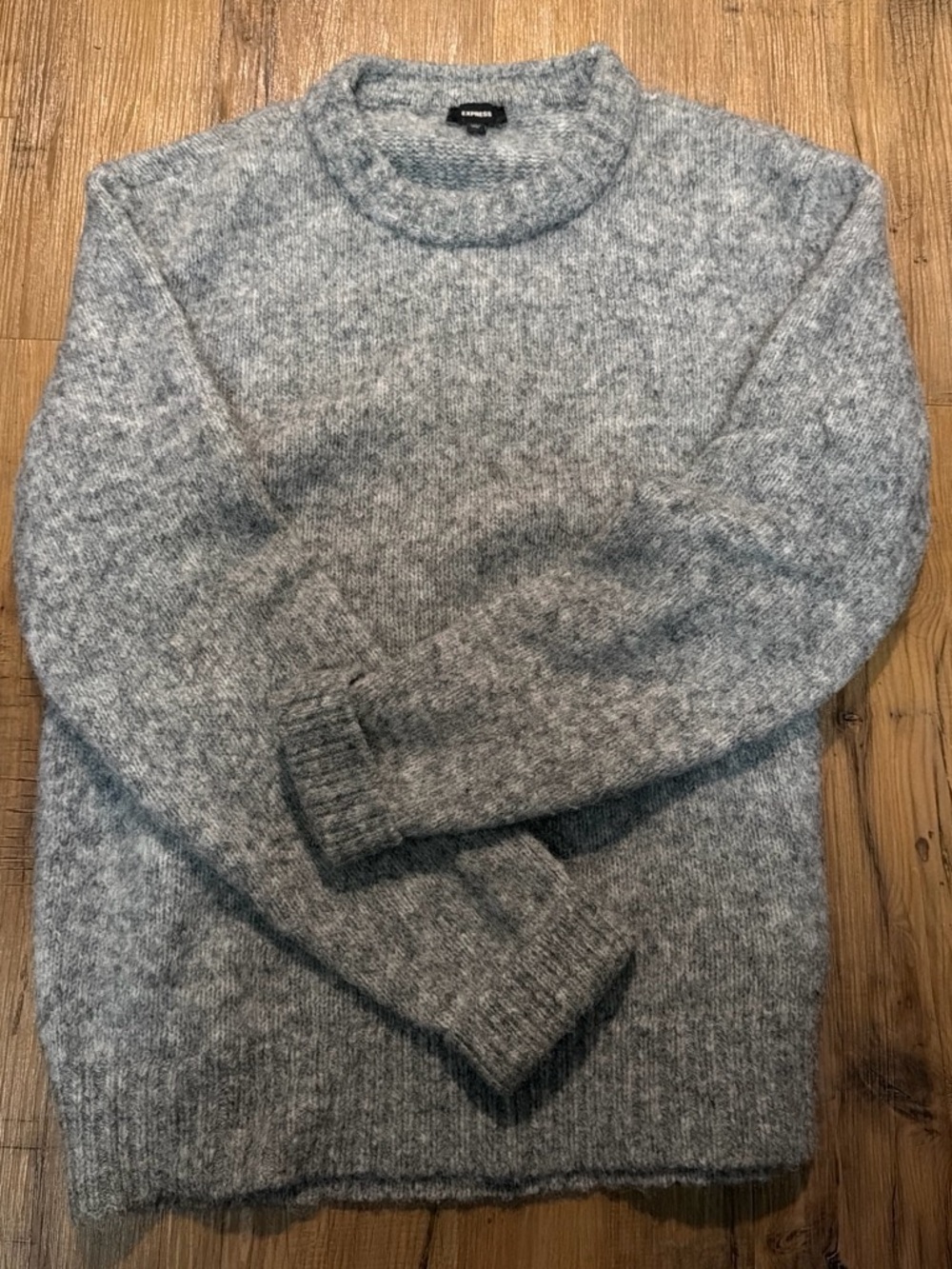 Express Men’s Gray Marled Crewneck Sweater